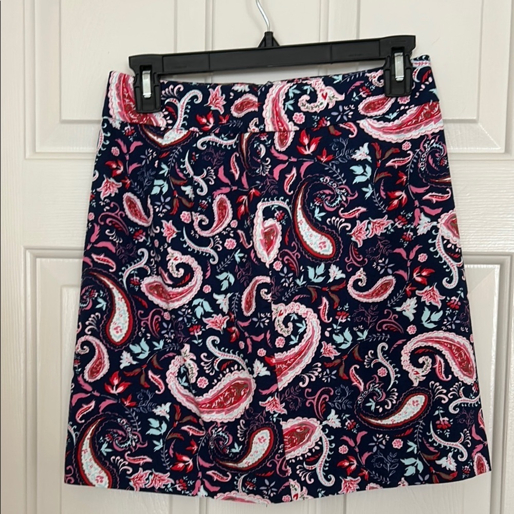 Talbots Blue  / Pink Knee-Length A-Line Skirt Sz 0 P